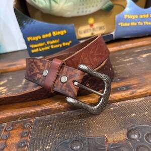 Natural Reflections Floral Embossed Western Belt for Ladies 36